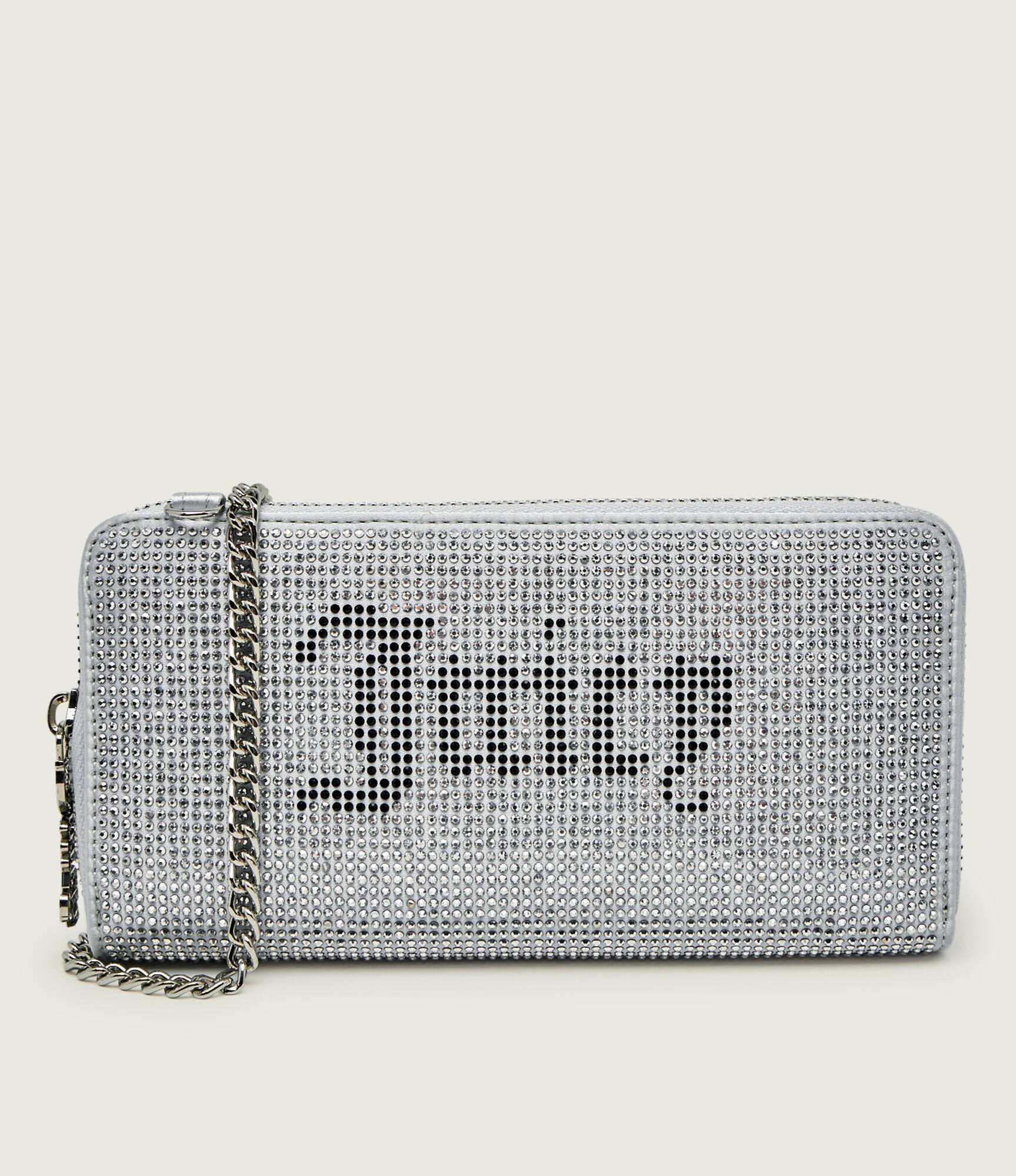 JUICY COUTURE MIA SEQUIN LARGE ZIP WALLET WITH METAL CHAIN