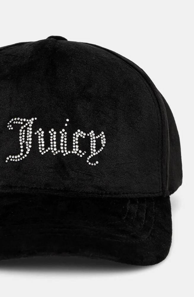 JUICY COUTURE VERONICA VELOUR & DIAMANTE BASEBALL CAP