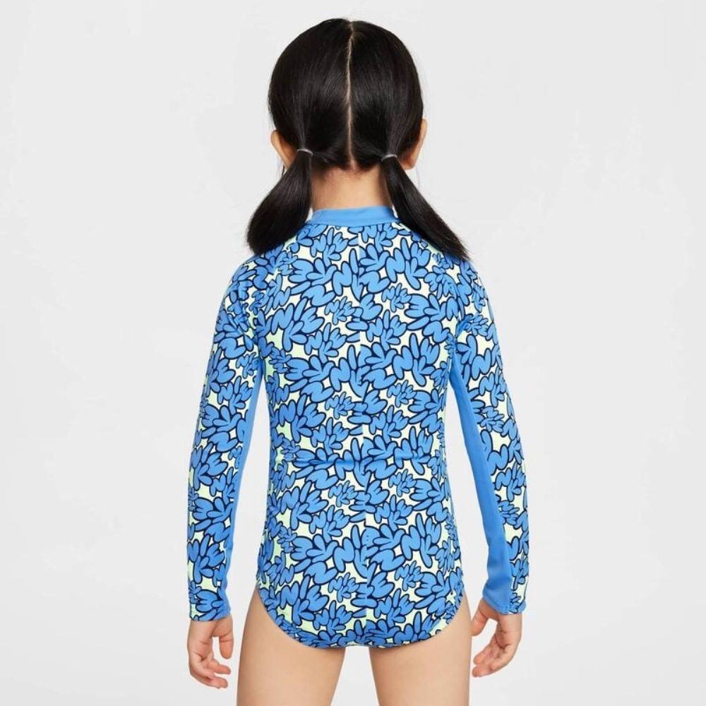 NIKE LITTLE GIRLS BUBBLE SCRIPT LONG SLEEVE ONE PIECE
