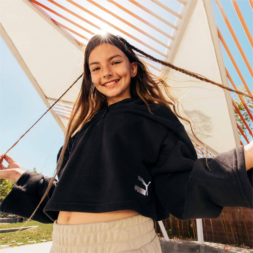 PUMA GIRLS CROPPED YOUTH HOODIE