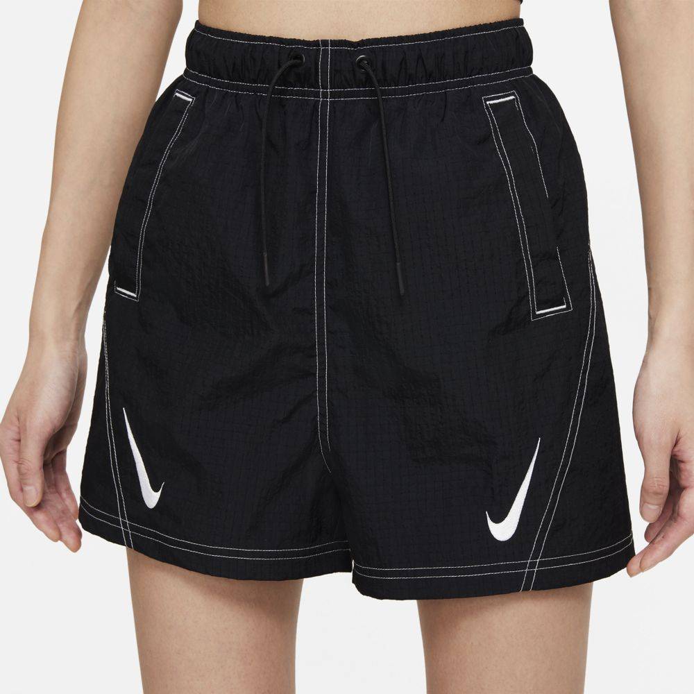 NIKE WOMENS SWOOSH GRAPHIC HIGH-RISE SHORTS