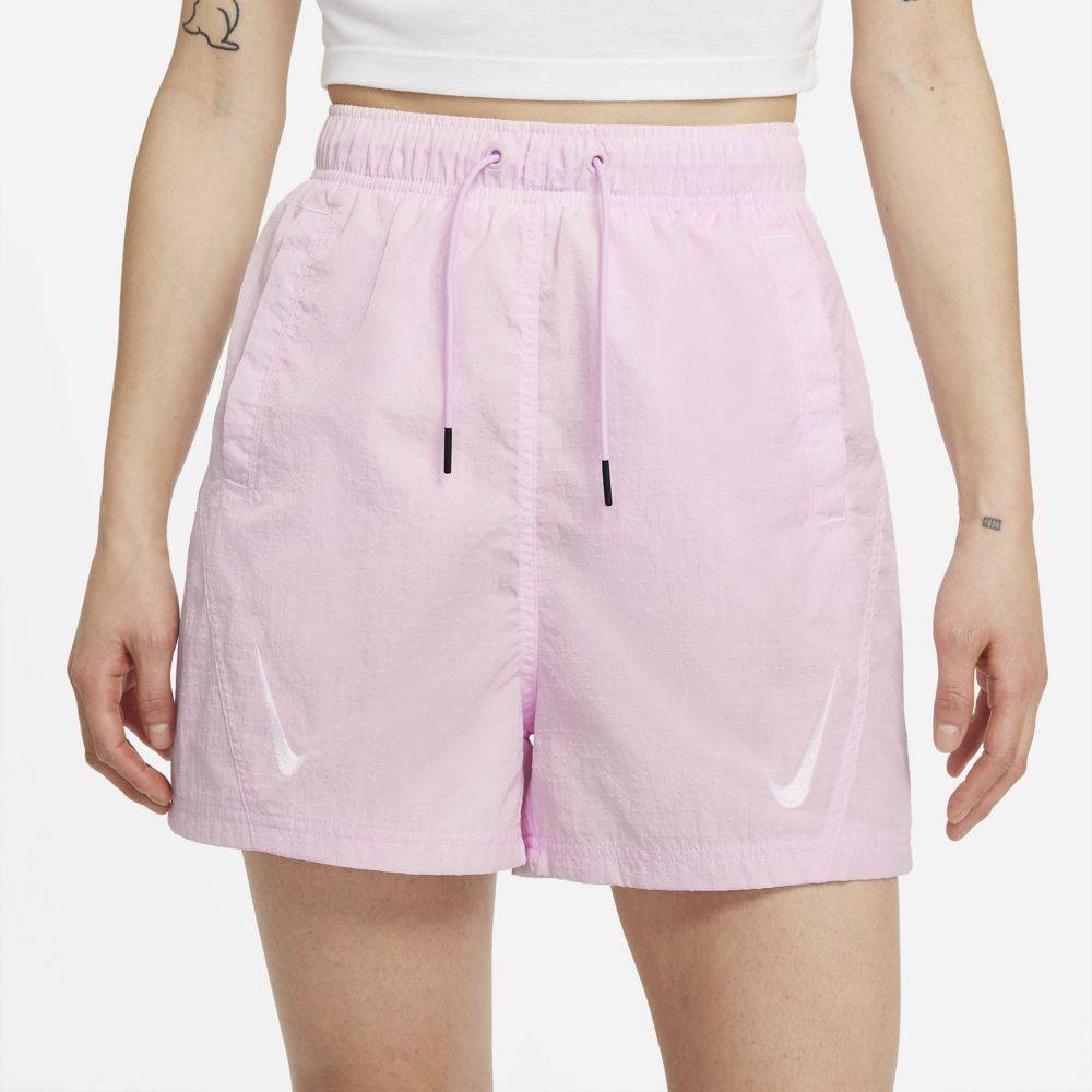 NIKE WOMENS SWOOSH GRAPHIC HIGH-RISE SHORTS