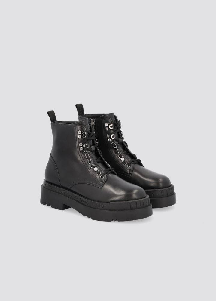 LIU JO LOVE 14 LACE-UP PLATFORM ANKLE BOOTS