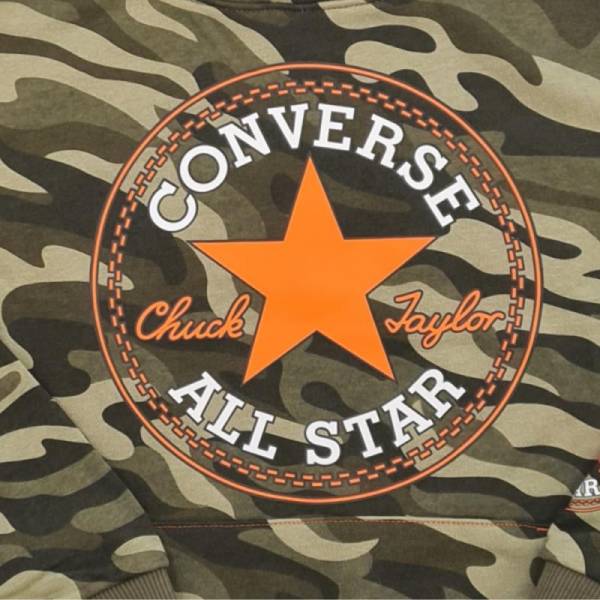 CONVERSE YOUTH CAMO PULLOVER HOODIE