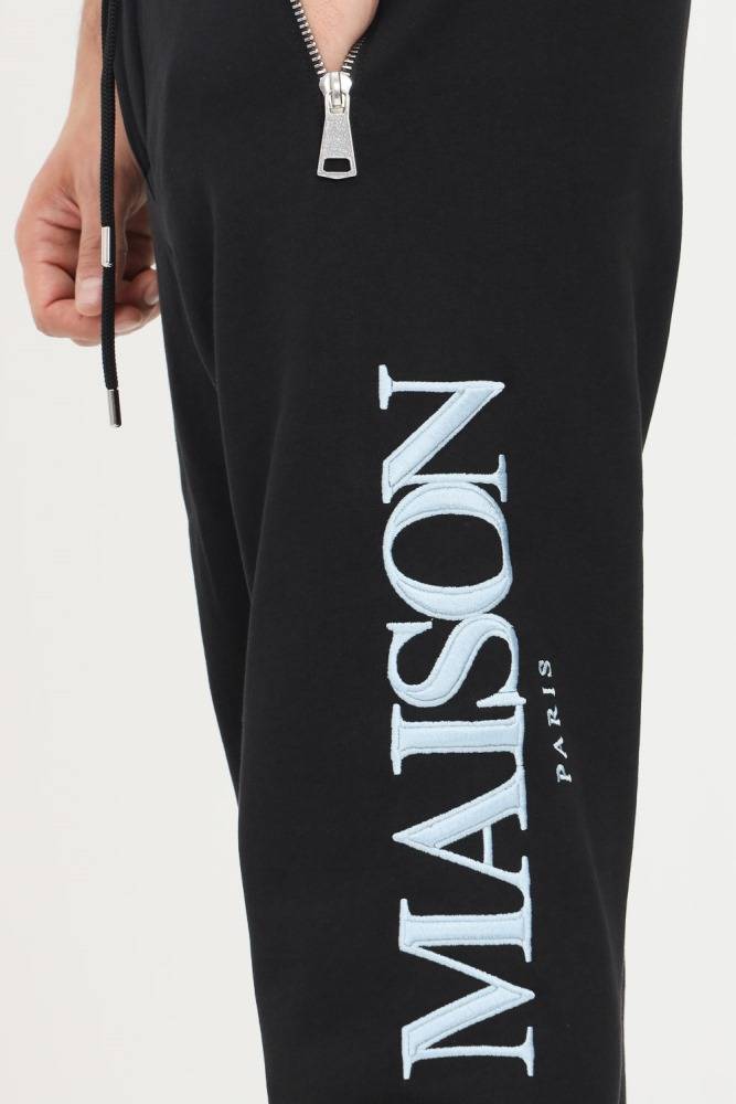 MAISON 9 PARIS EMBROIDERED LOGO TROUSERS