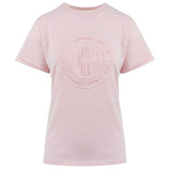 DKNY SPORT EMBOSSED MEDALLION RELAXED FIT  TEE