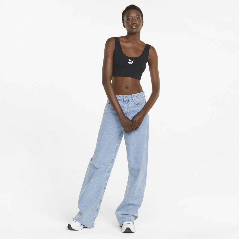 PUMA CLASSICS RIBBED WOMENS CROP TOP - RECYCLED