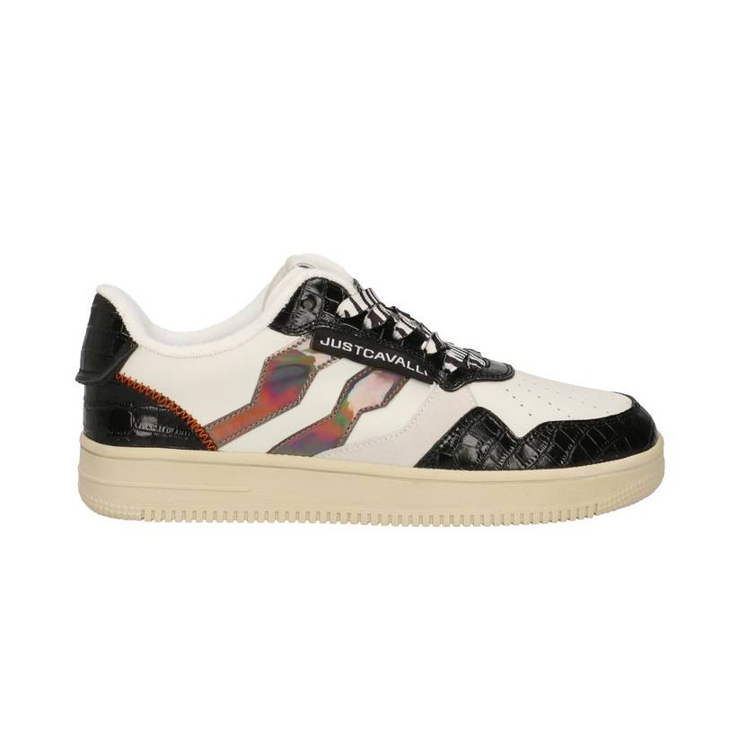 JUST CAVALLI COLORBLOCK LEATHER SNEAKERS