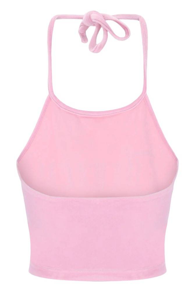 JUICY COUTURE VELOUR HALTER TOP - DIAMANTE