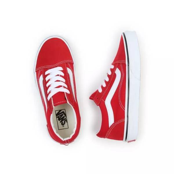 vans old skool formula red & white canvas skate shoes