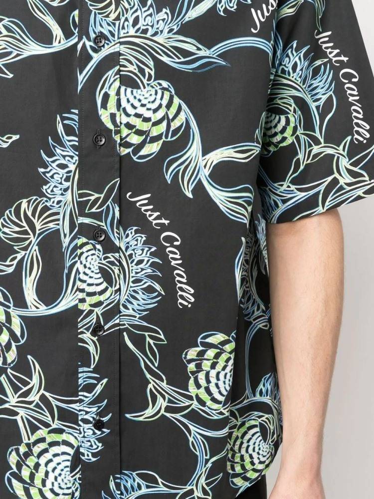 JUST CAVALLI FOLIAGE PRINT SHIRT