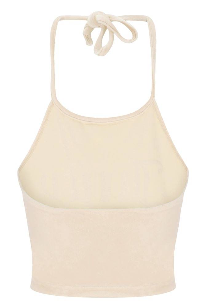 JUICY COUTURE VELOUR HALTER TOP - DIAMANTE