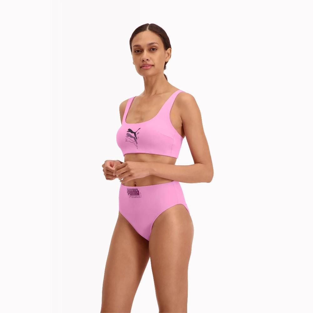 PUMA SWIM WOMENS HIGH WAIST BIKINI BOTTOM