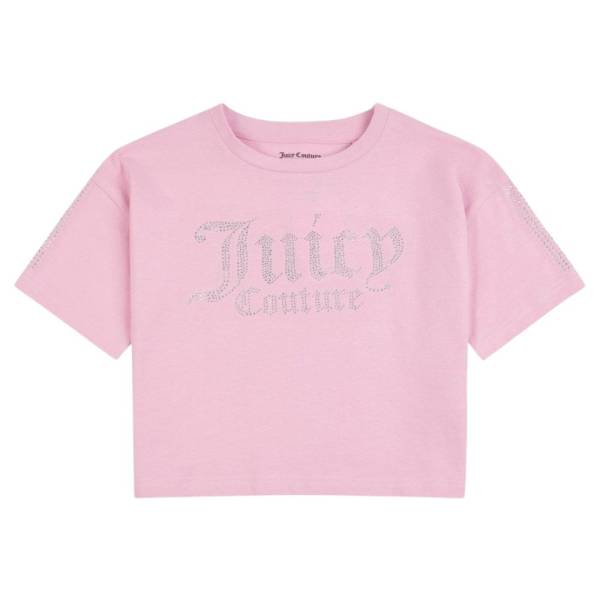 JUICY COUTURE GIRLS DIAMANTE CROP BOXY TEE