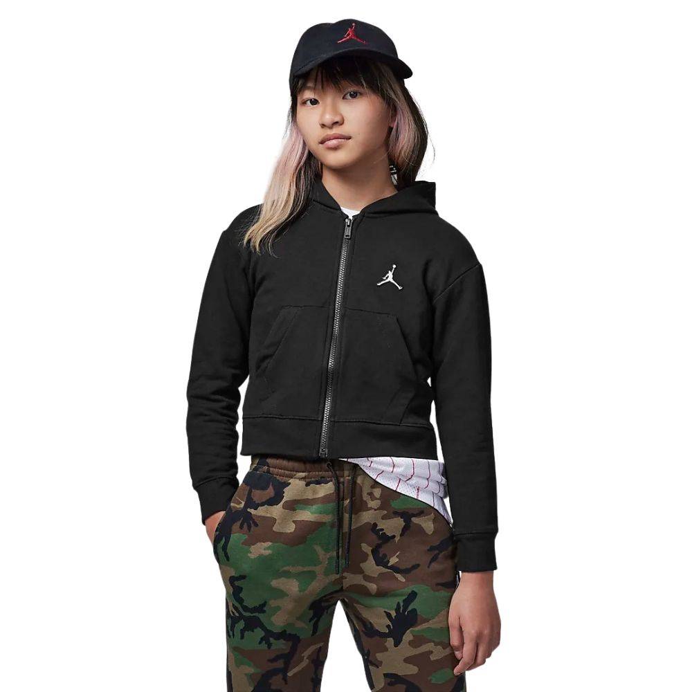 NIKE JORDAN GIRLS ESSENTIALS BOXY FULL-ZIP HOODIE