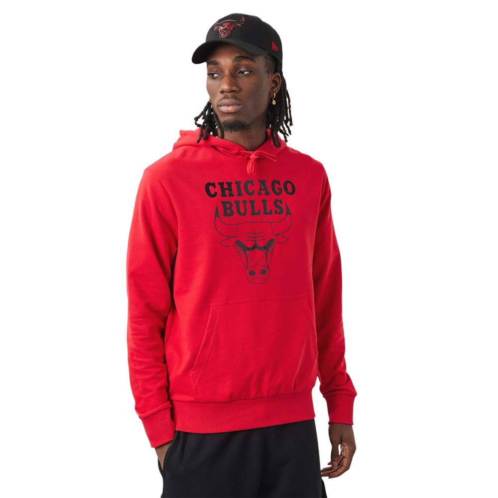 New era Chicago Bulls NBA Foil Print Hoodie Red