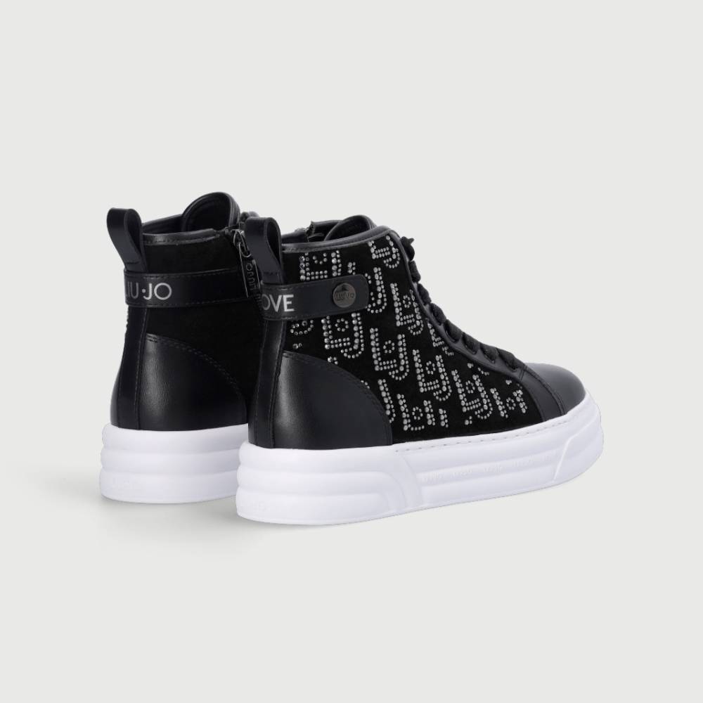 LIU JO CLEO 05 - HIGH TOP SNEAKERS WITH GEMSTONES