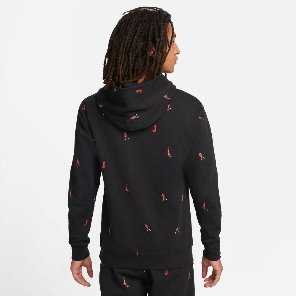 NIKE JORDAN ESSENTIALS STATEMENT PRINTED FLEECE HOODIE