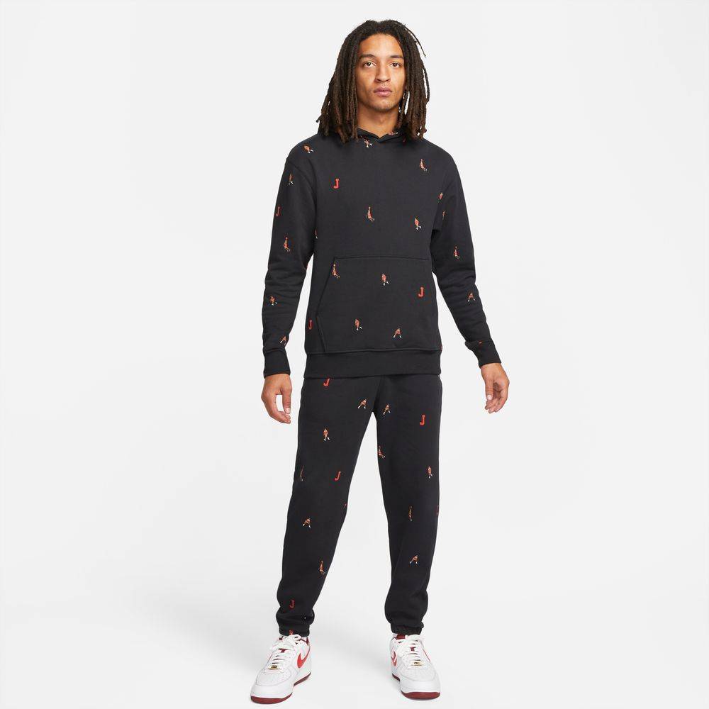 NIKE JORDAN ESSENTIALS STATEMENT PRINTED FLEECE HOODIE