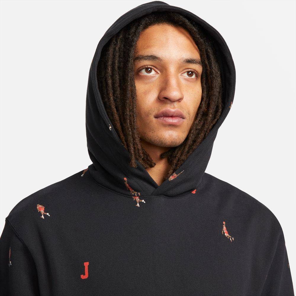 NIKE JORDAN ESSENTIALS STATEMENT PRINTED FLEECE HOODIE