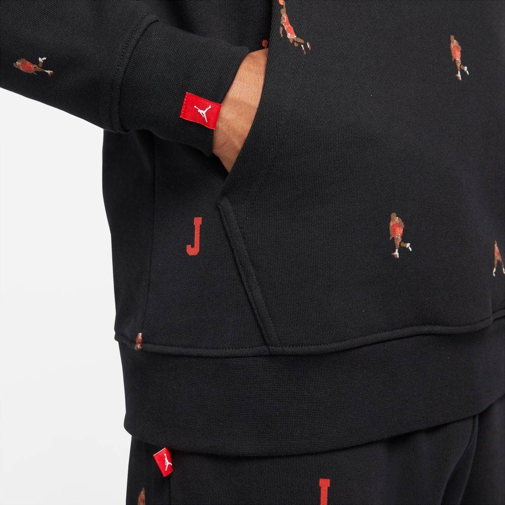 NIKE JORDAN ESSENTIALS STATEMENT PRINTED FLEECE HOODIE