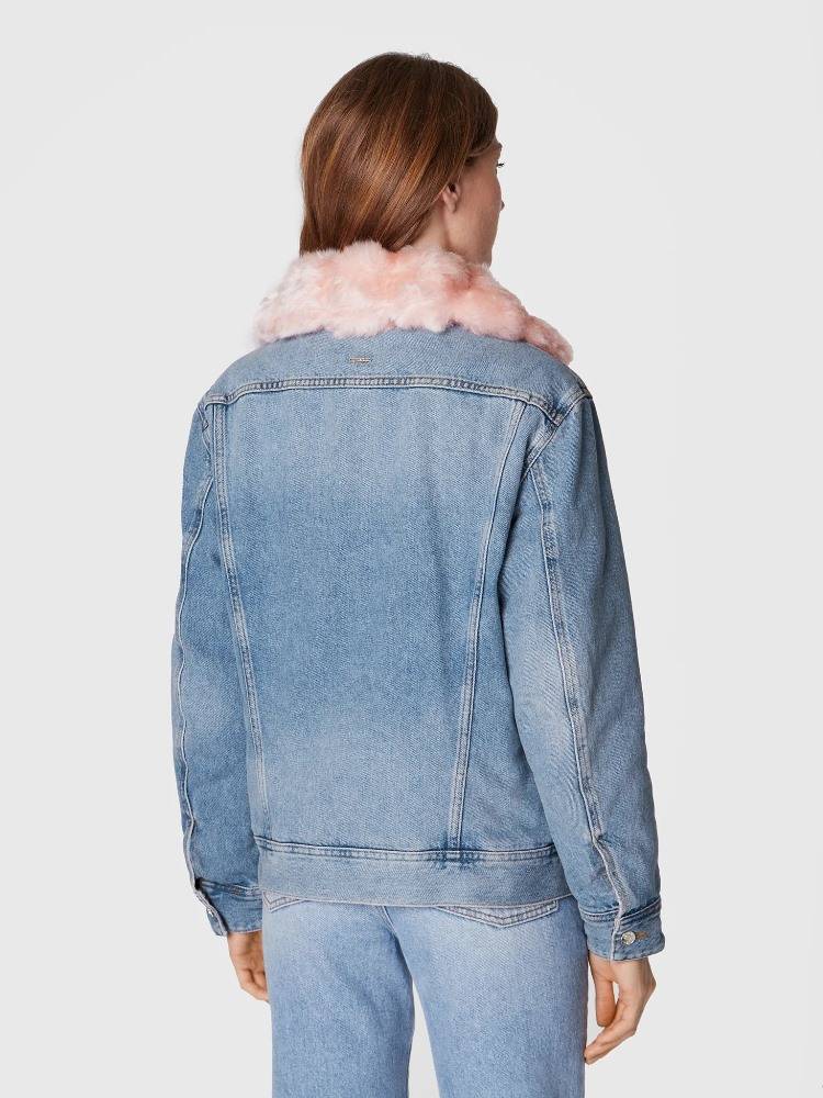 LIU JO DENIM JACKET WITH FAUX FUR