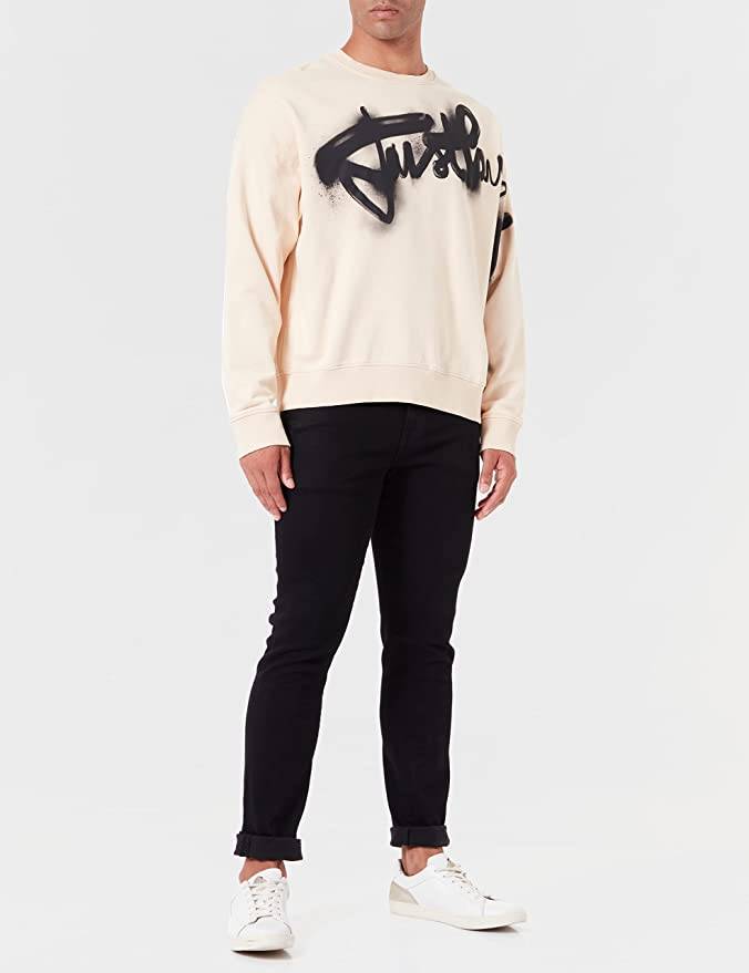 JUST CAVALLI SPRAY PRINT CREW SWEATSHIRT