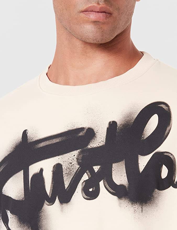 JUST CAVALLI SPRAY PRINT CREW SWEATSHIRT