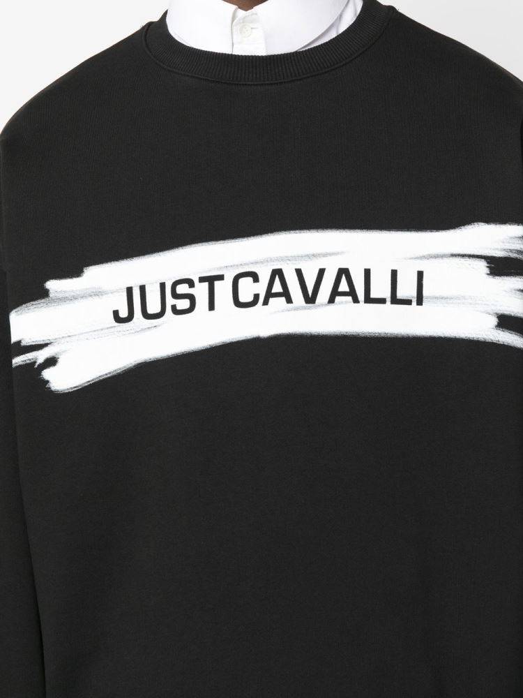 JUST CAVALLI LOGO PRINT CREW SWEATSHIRT