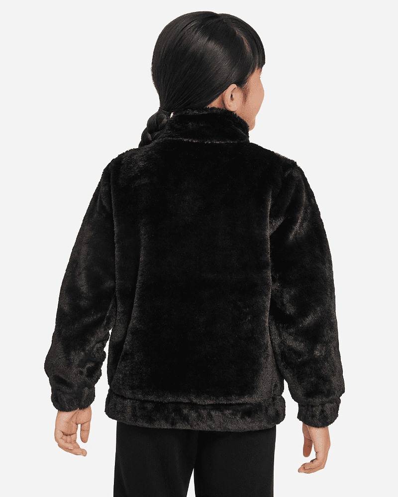 NIKE BIG SWOOSH FAUX FUR GIRLS JACKET