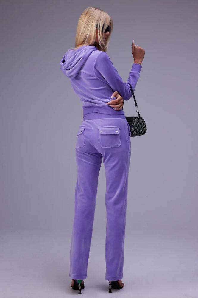 JUICY COUTURE ROBERTSON CLASSIC VELOUR ZIP HOODIE