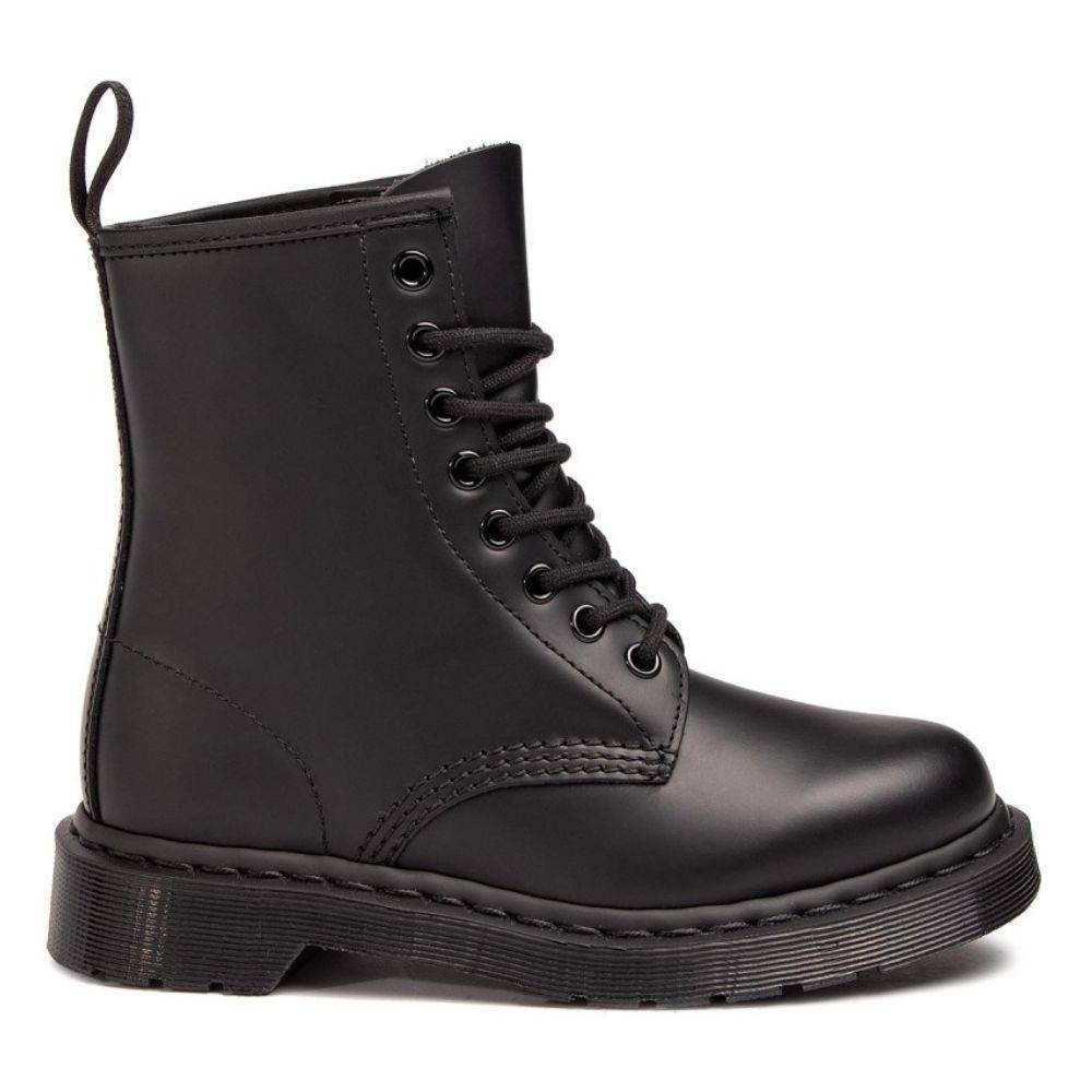 DR. MARTENS MONO SMOOTH LEATHER ANKLE BOOTS