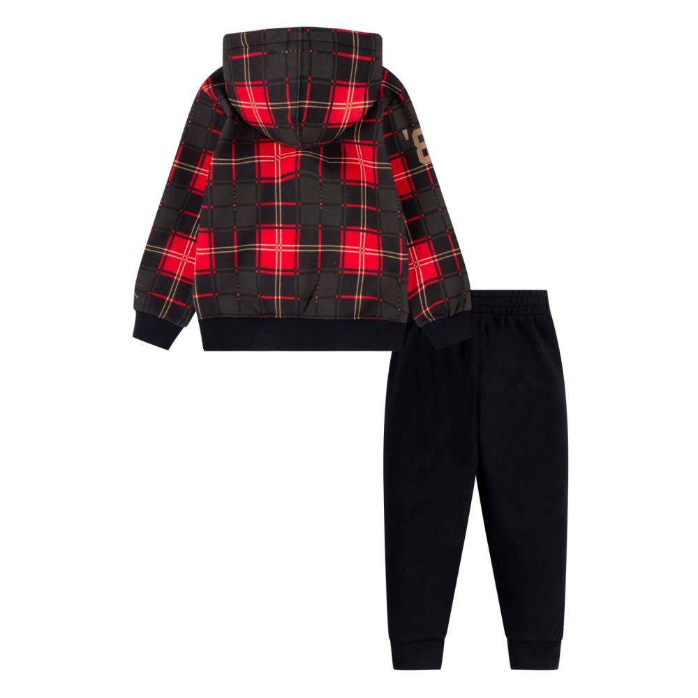 NIKE JORDAN LITTLE KIDS PLAID HOODIE AND PANT SET
