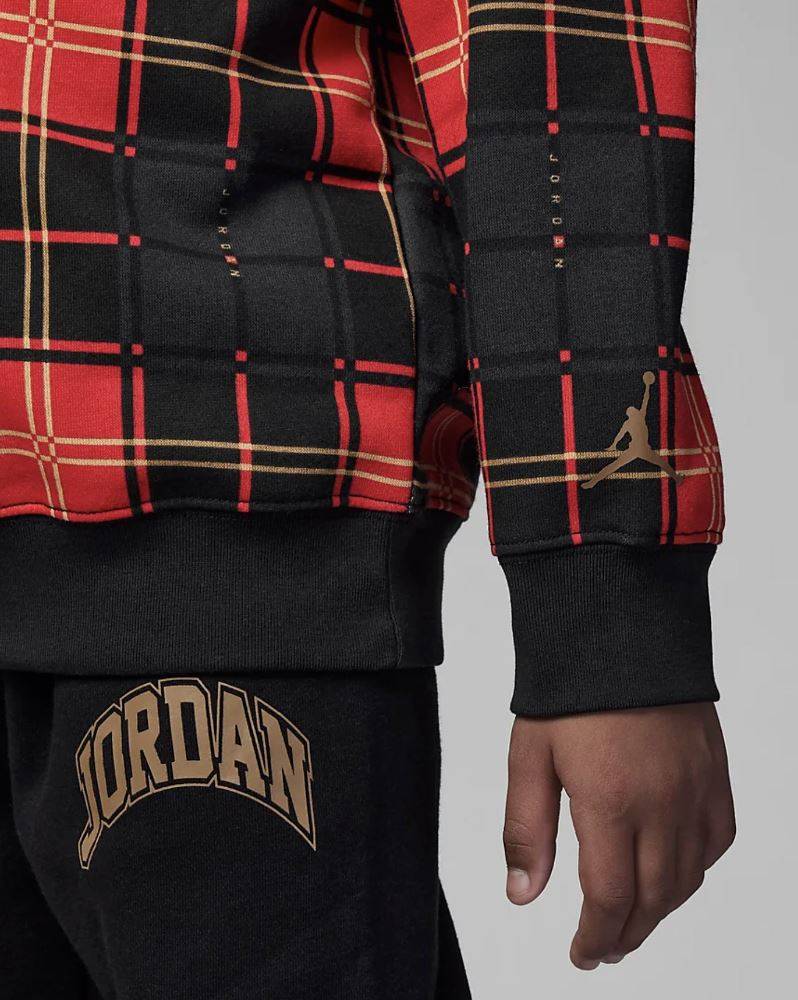 NIKE JORDAN LITTLE KIDS PLAID HOODIE AND PANT SET