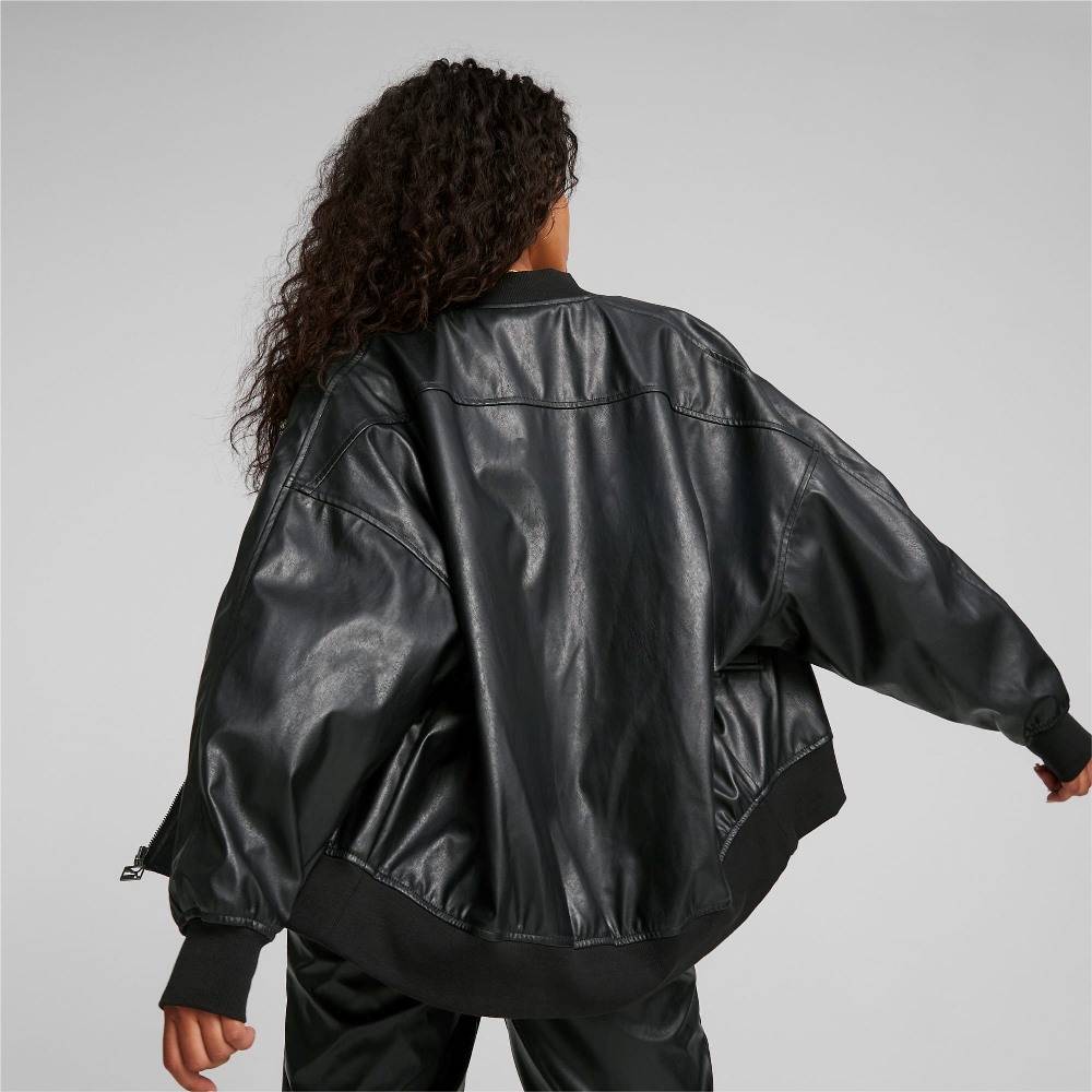 PUMA T7 OVERSIZED FAUX LEATHER WOMENS JACKET