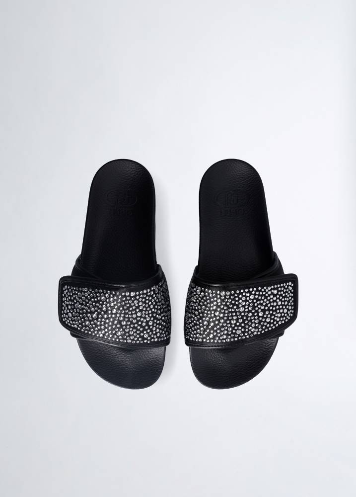 LIU JO MYKONOS 04 BEJEWELLED PLATFORM SLIDE