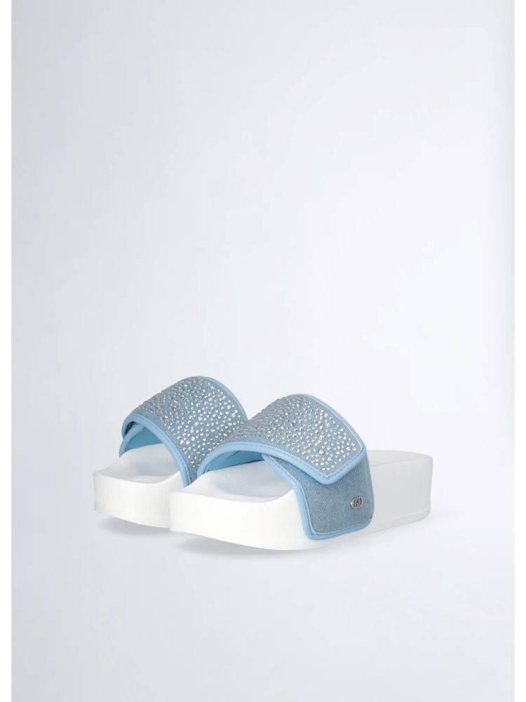 LIU JO MYKONOS 04 BEJEWELLED PLATFORM SLIDE