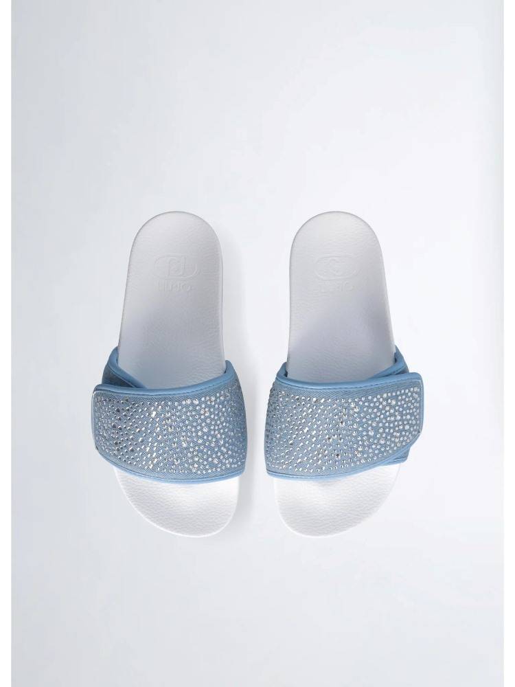 LIU JO MYKONOS 04 BEJEWELLED PLATFORM SLIDE