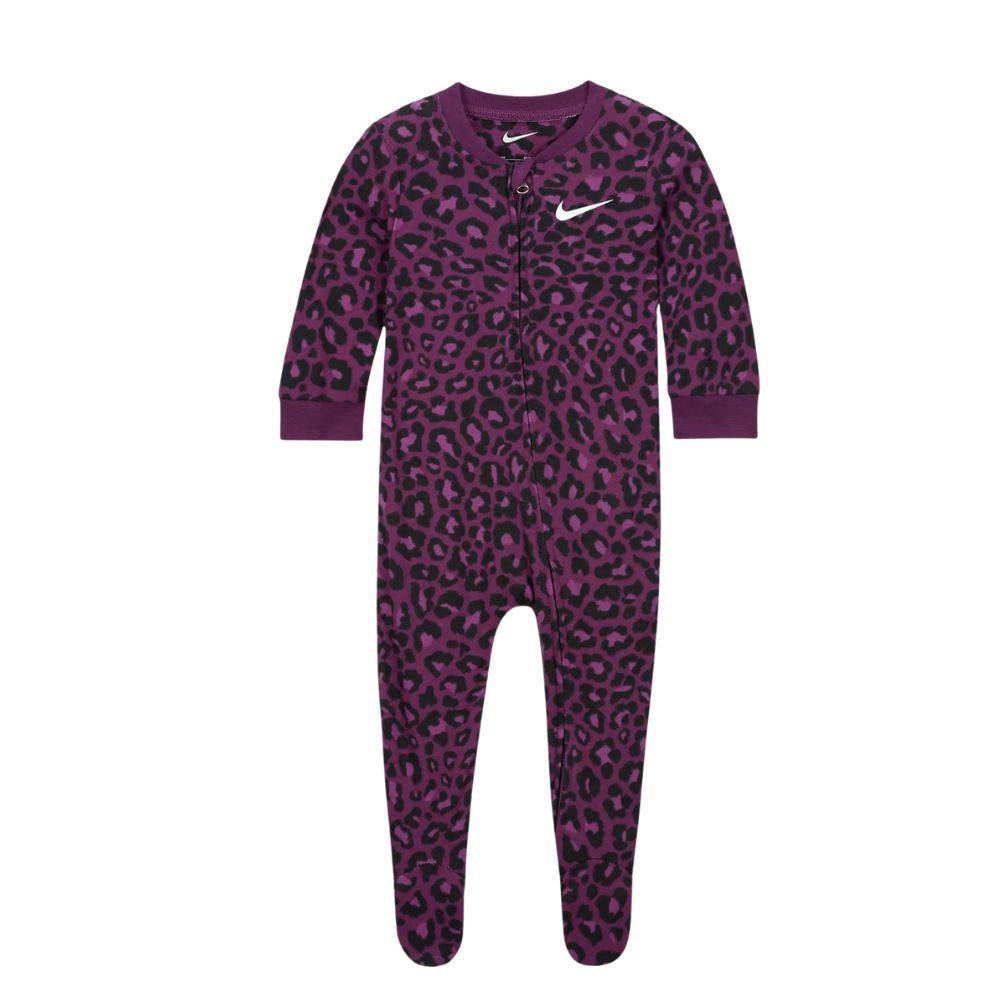 NIKE NEWBORN LEOPARD FOOTED COVERALL