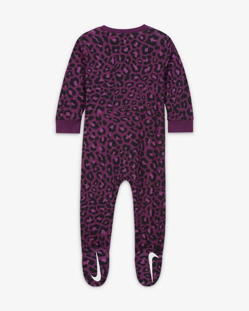 NIKE NEWBORN LEOPARD FOOTED COVERALL
