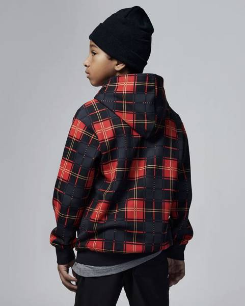 NIKE JORDAN ESSENTIALS PLAID HOODIE - 95B920-023-HERO