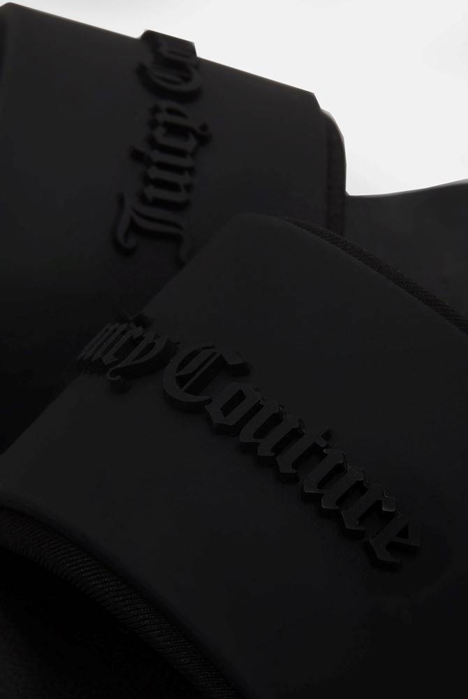 JUICY COUTURE BREANNA STACKED LOGO EMBOSSED SLIDES