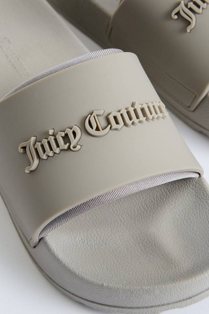 JUICY COUTURE BREANNA STACKED LOGO EMBOSSED SLIDES