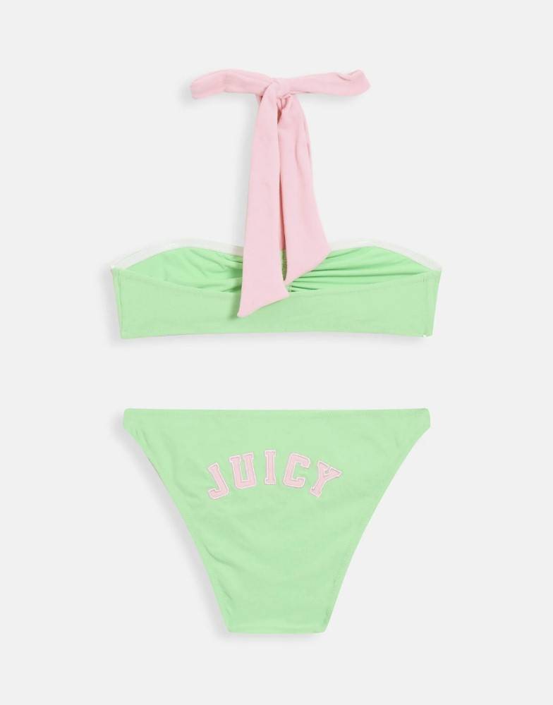 JUICY COUTURE ROXY TOWELLING HALTER BIKINI SET