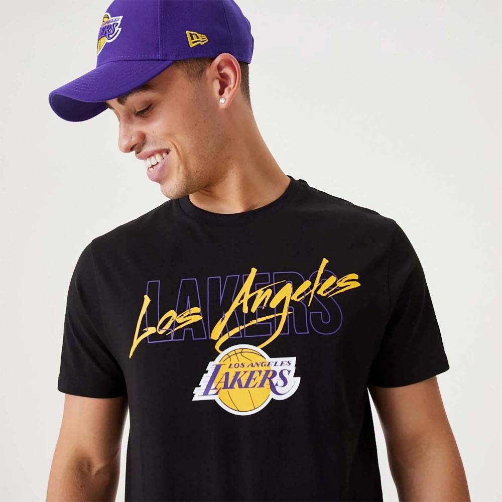 NEW ERA LOS ANGELES LAKERS NBA SCRIPT TEE