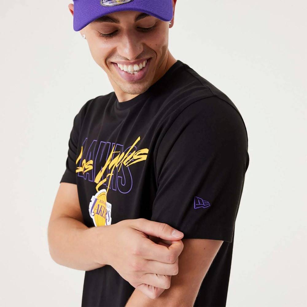 NEW ERA LOS ANGELES LAKERS NBA SCRIPT TEE