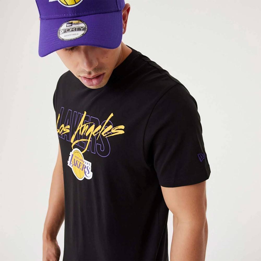 NEW ERA LOS ANGELES LAKERS NBA SCRIPT TEE