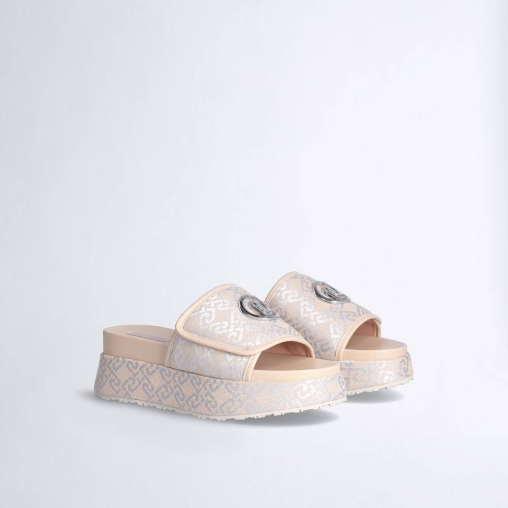 LIU JO FRIDA 26 - MONOGRAM FLATFORM SANDALS