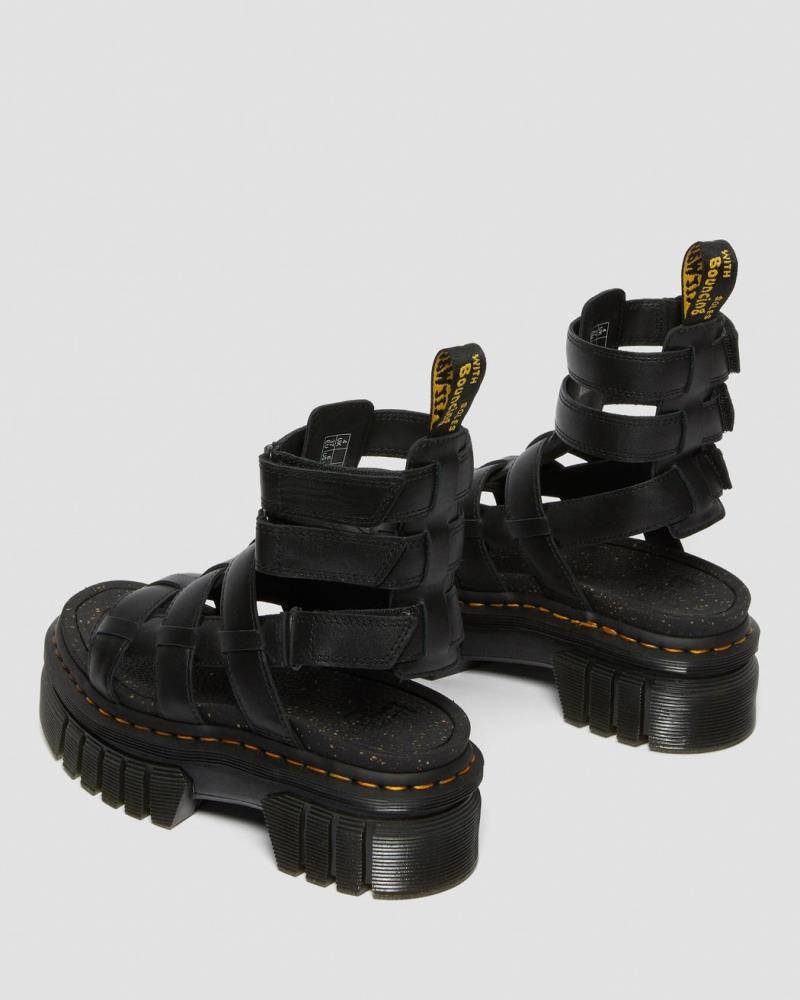 DR. MARTENS RICKI NAPPA LUX LEATHER PLATFORM GLADIATOR SANDALS