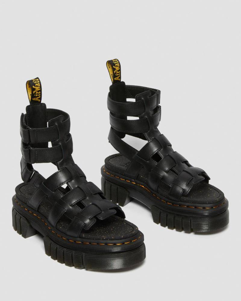 DR. MARTENS RICKI NAPPA LUX LEATHER PLATFORM GLADIATOR SANDALS